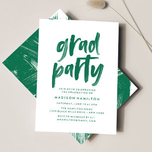 Invitación Fiesta de Graduación Verde Abstracta