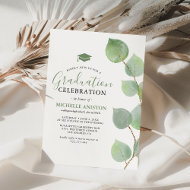 Invitación Fiesta de Graduación Verde de Eucalipto