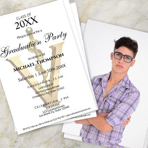 Invitación Fiesta de Graduación Veterinaria de Oro Elegante  