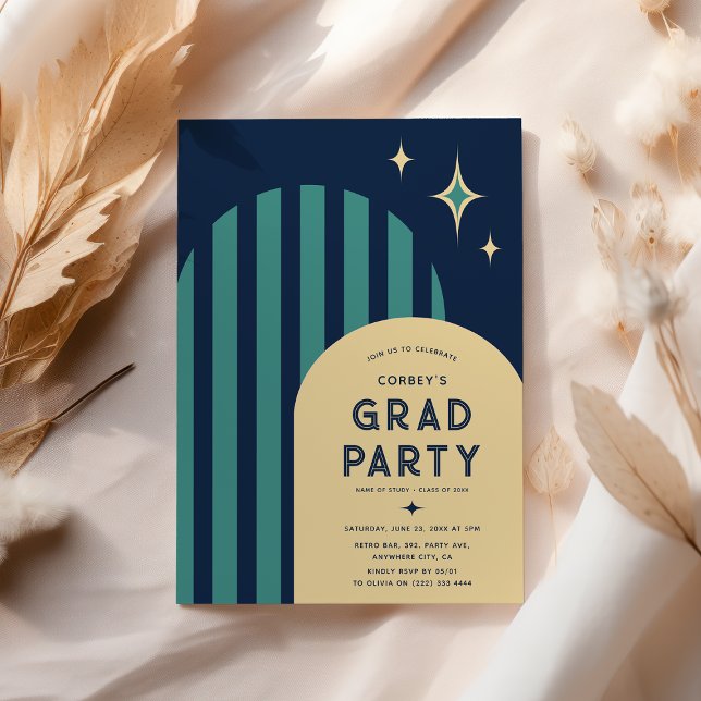 Invitación Fiesta de Graduación Vintage Retro (Subido por el creador)
