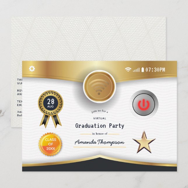 Invitación Fiesta de Graduación Virtual (Anverso / Reverso)