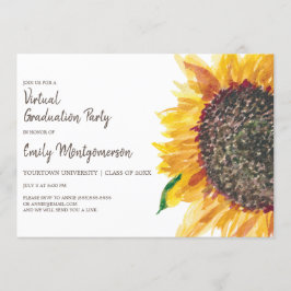 Invitación Fiesta de Graduación Virtual Amarillo Marrón Giras