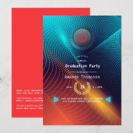 Invitación Fiesta de graduación virtual futurista