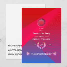 Invitación Fiesta de Graduación Virtual Geometric Glow