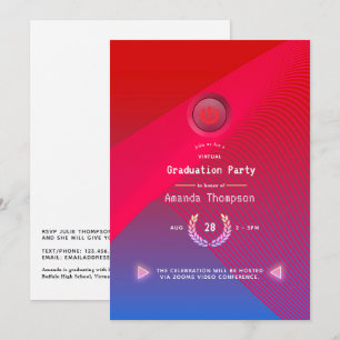 Invitación Fiesta de Graduación Virtual Geometric Glow