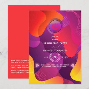 Invitación Fiesta de Graduación Virtual Geométrica
