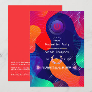 Invitación Fiesta de Graduación Virtual Geométrica