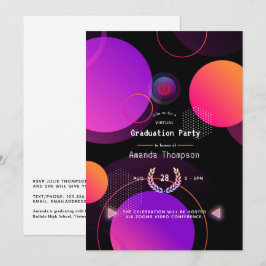 Invitación Fiesta de Graduación Virtual Geométrica Brillante