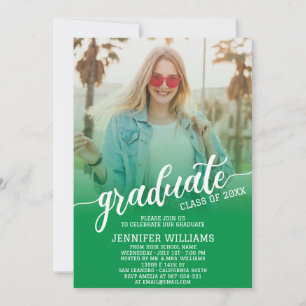 Invitación Fiesta de Graduado Graduado Verde