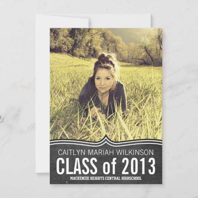 Invitación Fiesta de gran tamaño de placa de Chalkboard moder (Anverso)