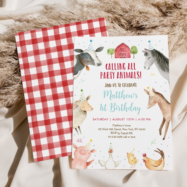 Invitación Fiesta de granja Animal Cumpleaños (Subido por el creador)