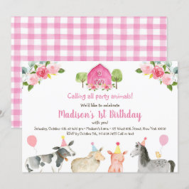 Invitación Fiesta de Granja Rosa