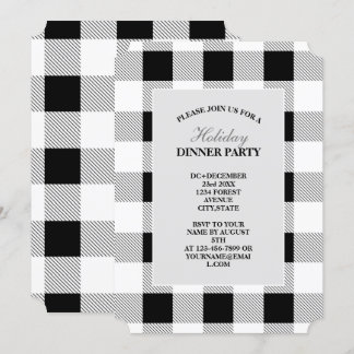 Invitación fiesta de granja rústica de cuadros de búfalo en n