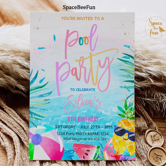 Invitación Fiesta de grupo de fiestas tropicales de invitació (Subido por el creador)