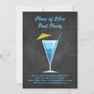 Invitación Fiesta de grupo de graduación invita a pizarra y a