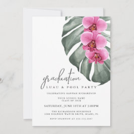 Invitación Fiesta de grupo de graduación tropical de orquídea