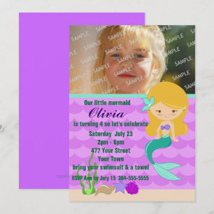 Invitación Fiesta de grupo de sirenas verdes
