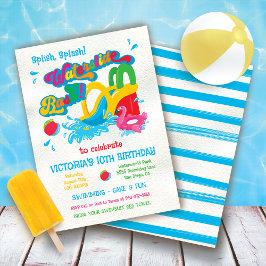 Invitación Fiesta de grupo de tobogán acuático BIrthday Bash