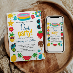 Invitación Fiesta de grupo   Moderna fiesta de cumpleaños tem