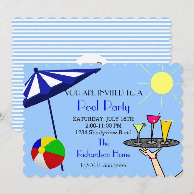 Invitación Fiesta de grupos de cócteles (Anverso / Reverso)