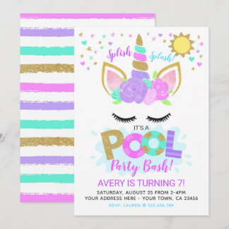 Invitación Fiesta de grupos de unicornio