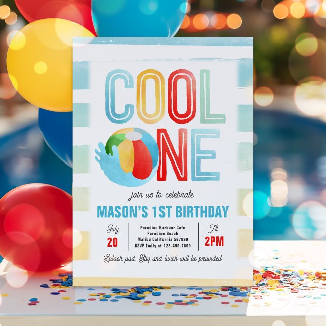 Invitación Fiesta de Guay One Pool Beach Fiesta de cumpleaños (Subido por el creador)
