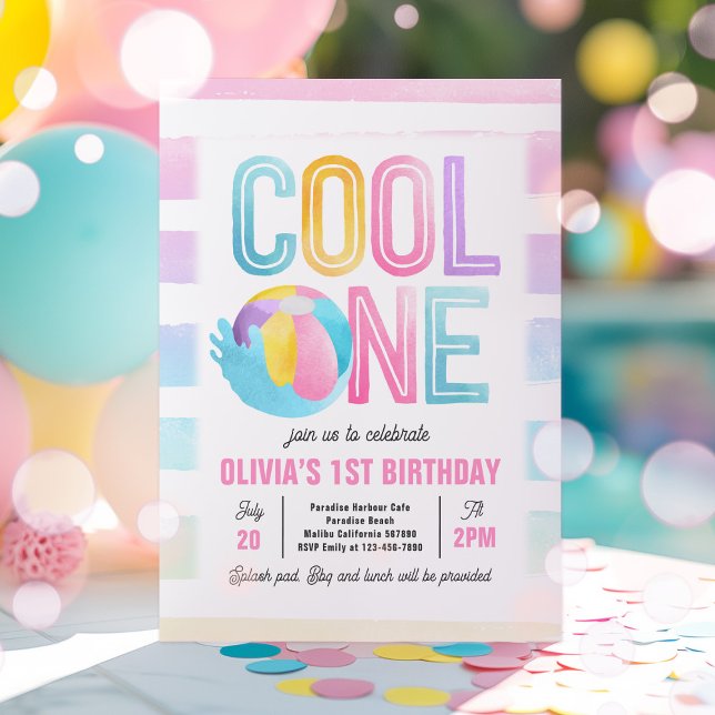 Invitación Fiesta de Guay One Pool Beach Fiesta de cumpleaños (Subido por el creador)