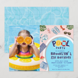 Invitación Fiesta de Guay Pool Foto Cumpleaños