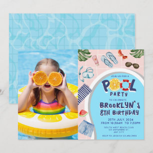 Invitación Fiesta de Guay Pool Foto Cumpleaños