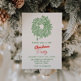 Invitación Fiesta de guerra de Navidades verdes rojos escrito