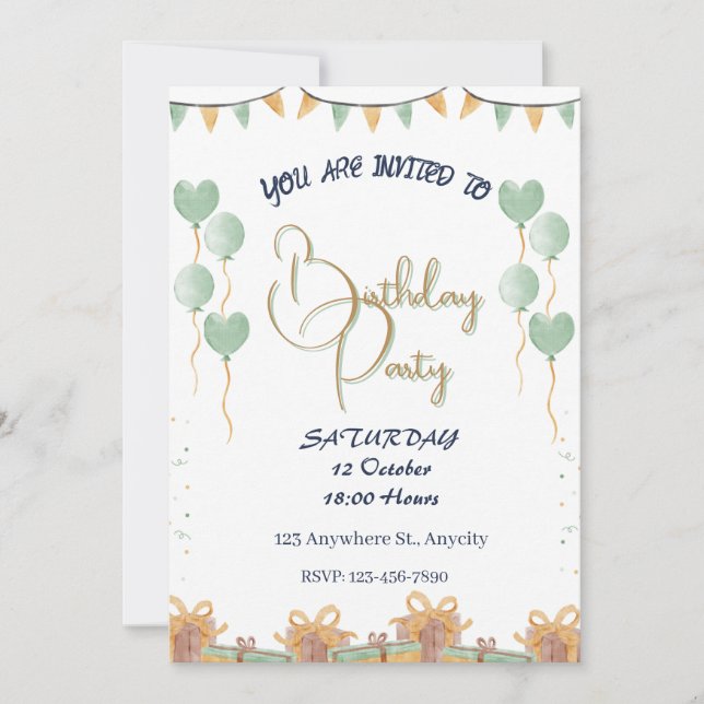 Invitación Fiesta de Guión Dorado (Anverso)