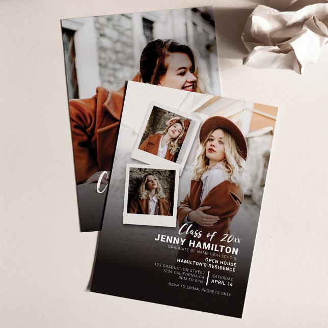 Invitación Fiesta de guiones de fotos de grado 2025 (Subido por el creador)