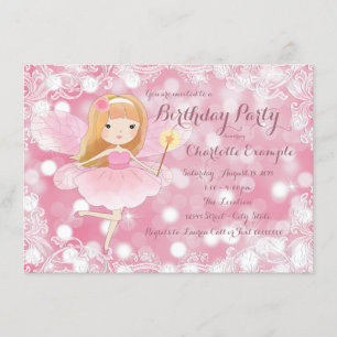 Invitación Fiesta de hadas de la princesa cumpleaños de los