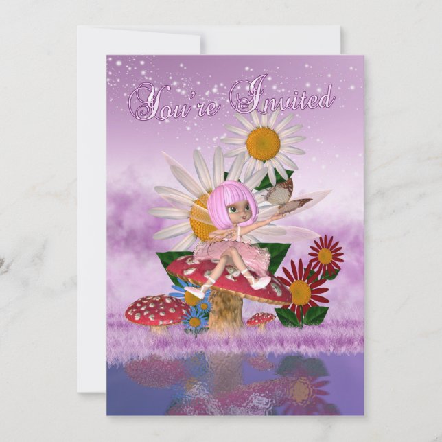 Invitación Fiesta de hadas de la princesa cumpleaños - el (Anverso)