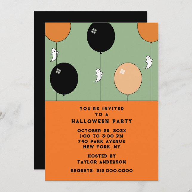 Invitación Fiesta de Halloween (Anverso / Reverso)