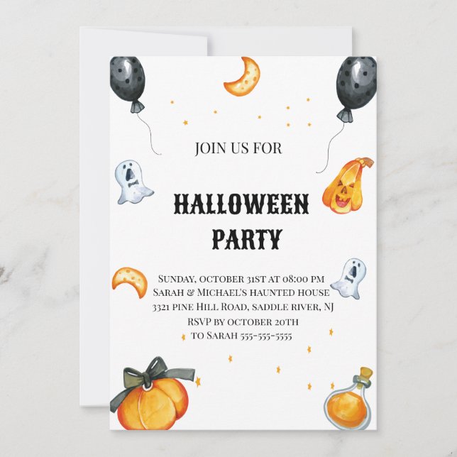 Invitación Fiesta de Halloween (Anverso)