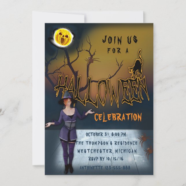 Invitación Fiesta de Halloween (Anverso)