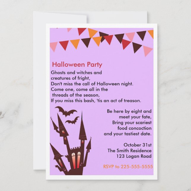 Invitación Fiesta de Halloween (Anverso)