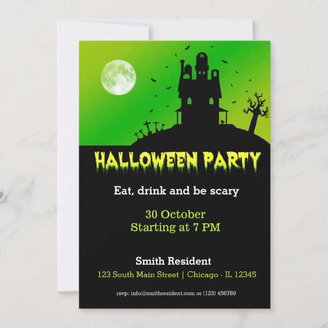 Invitación Fiesta de Halloween (Anverso)