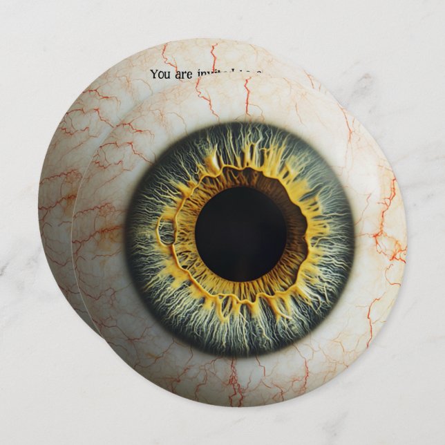 Invitación ¡👁️ Fiesta de Halloween! (Anverso / Reverso)