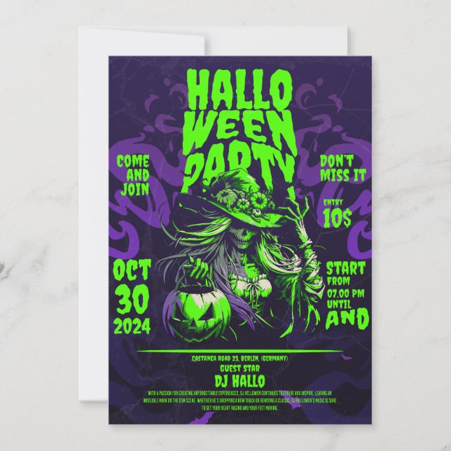 Invitación Fiesta de Halloween (Anverso)