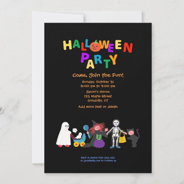 Invitación Fiesta de Halloween (Anverso)