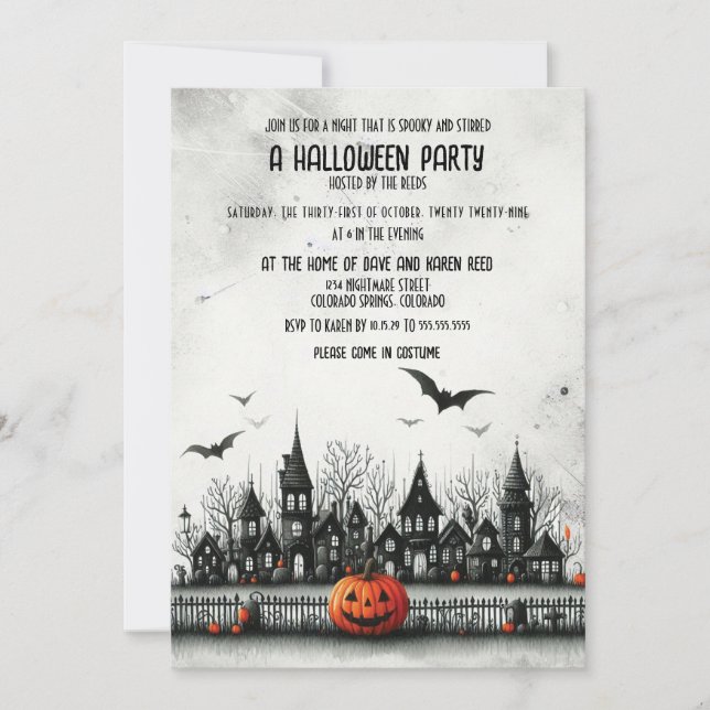 Invitación Fiesta de Halloween (Anverso)