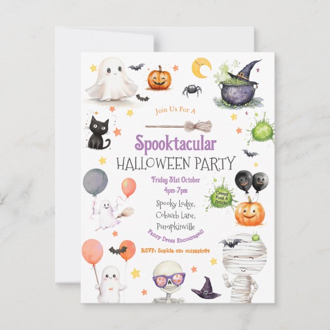 Invitación Fiesta de Halloween (Anverso)