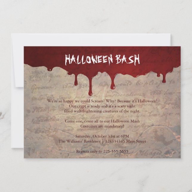 Invitación Fiesta de Halloween (Anverso)