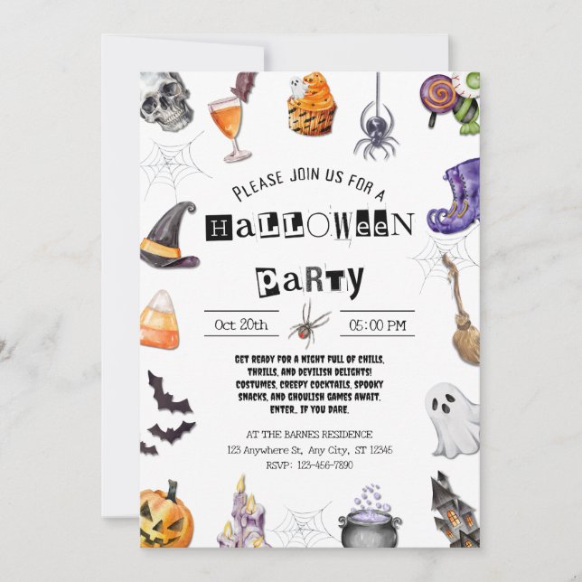Invitación Fiesta de Halloween (Anverso)