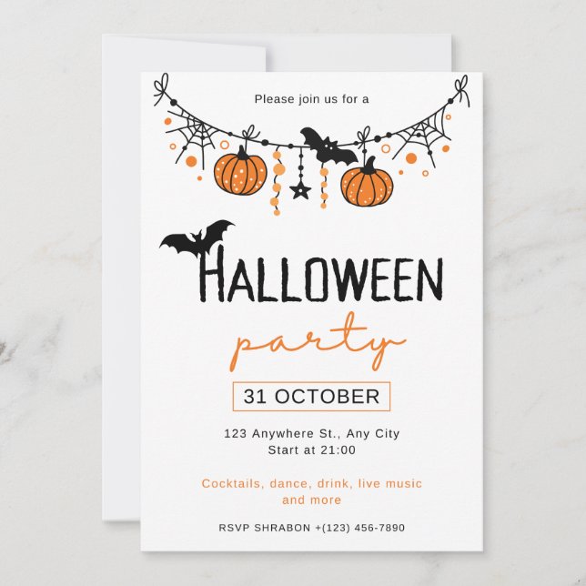 Invitación Fiesta de Halloween (Anverso)