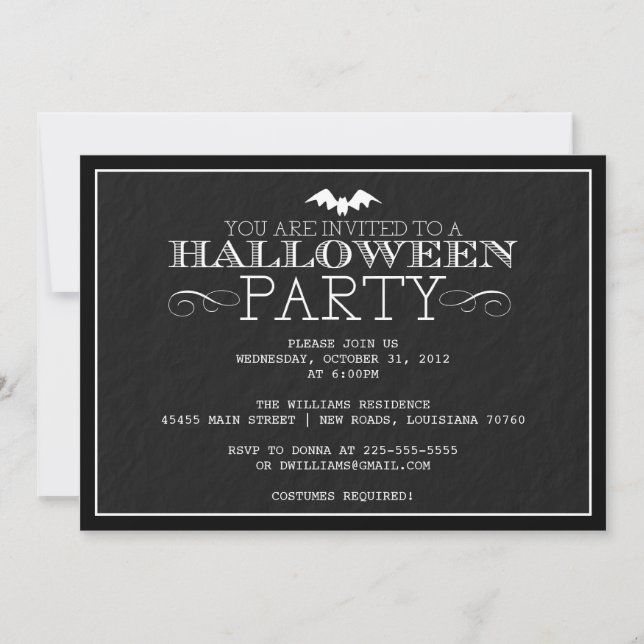 Invitación Fiesta de Halloween (Anverso)