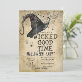 Invitación Fiesta de Halloween adulta de época con mala pinta