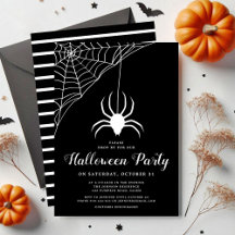 Fiesta de Halloween Araña Bonita de Blanco y Negro